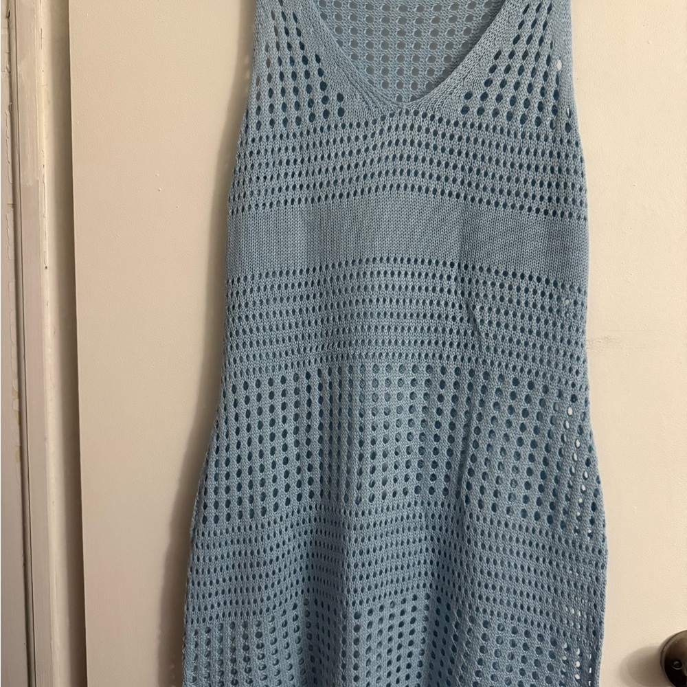 Cupshe Blue Crochet Swim Coverup - Picture 6 of 8